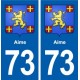 73 Aime blason autocollant plaque immatriculation ville