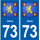 73 Aime blason autocollant plaque immatriculation ville