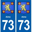 73 Aime blason autocollant plaque immatriculation ville