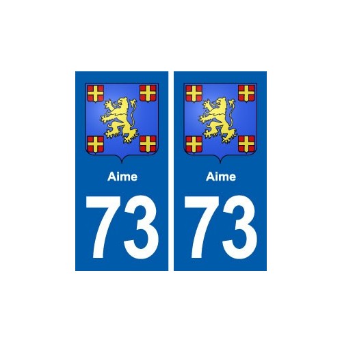 73 Aime blason autocollant plaque immatriculation ville