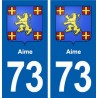 73 Aime blason autocollant plaque immatriculation ville