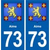 73 Aime blason autocollant plaque immatriculation ville