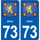 73 Aime blason autocollant plaque immatriculation ville