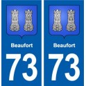73 Beaufort blason autocollant plaque immatriculation ville