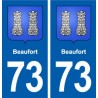 73 Beaufort blason autocollant plaque immatriculation ville