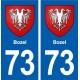 73 Bozel blason autocollant plaque immatriculation ville