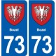 73 Bozel blason autocollant plaque immatriculation ville