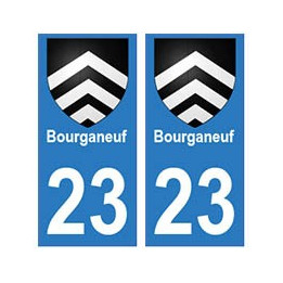 23 Bourganeuf autocollant plaque blason armoiries stickers département