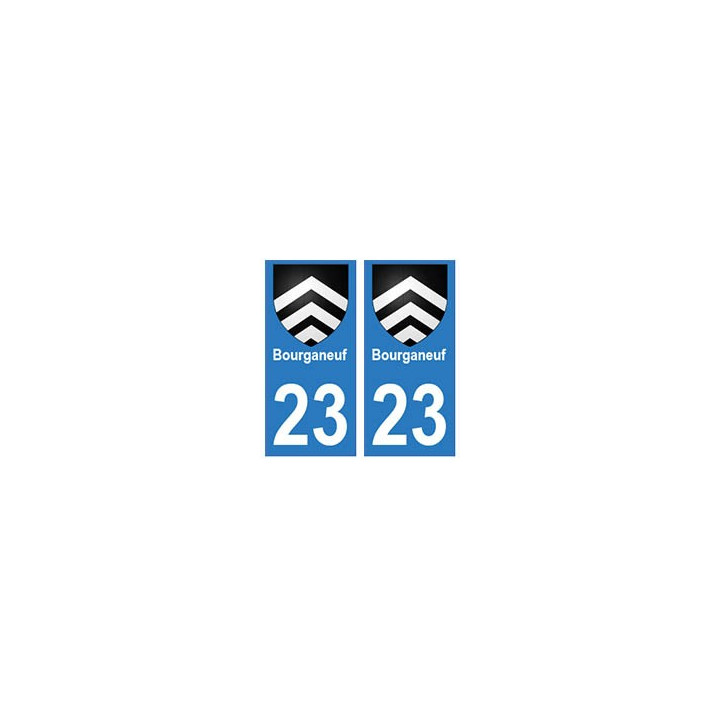23 Bourganeuf autocollant plaque blason armoiries stickers département