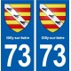 73 Gilly-sur-Isère blason autocollant plaque immatriculation ville