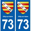 73 Gilly-sur-Isère blason autocollant plaque immatriculation ville