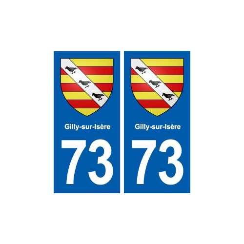 73 Gilly-sur-Isère blason autocollant plaque immatriculation ville