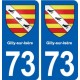 73 Gilly-sur-Isère blason autocollant plaque immatriculation ville