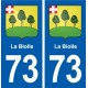 73 La Biolle blason autocollant plaque immatriculation ville