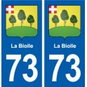 73 La Biolle blason autocollant plaque immatriculation ville