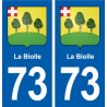 73 La Biolle blason autocollant plaque immatriculation ville