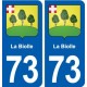73 La Biolle blason autocollant plaque immatriculation ville