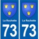 73 La Rochette blason autocollant plaque immatriculation ville