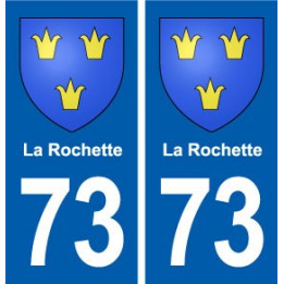 73 La Rochette blason autocollant plaque immatriculation ville