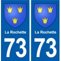 73 La Rochette blason autocollant plaque immatriculation ville