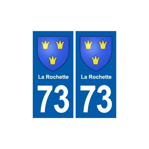 73 La Rochette blason autocollant plaque immatriculation ville