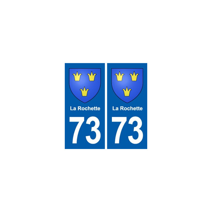 73 La Rochette blason autocollant plaque immatriculation ville