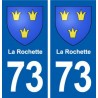 73 La Rochette blason autocollant plaque immatriculation ville