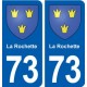 73 La Rochette blason autocollant plaque immatriculation ville