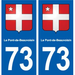 73 Le Pont-de-Beauvoisin blason autocollant plaque immatriculation ville