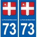 73 Le Pont-de-Beauvoisin blason autocollant plaque immatriculation ville