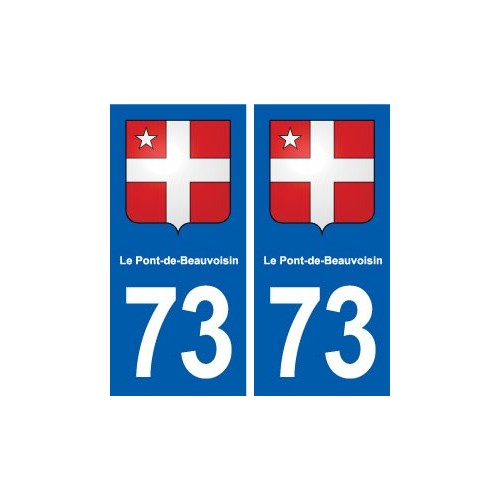 73 Le Pont-de-Beauvoisin blason autocollant plaque immatriculation ville