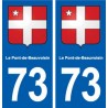 73 Le Pont-de-Beauvoisin blason autocollant plaque immatriculation ville