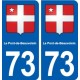 73 Le Pont-de-Beauvoisin blason autocollant plaque immatriculation ville