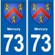 73 Mercury blason autocollant plaque immatriculation ville