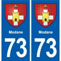 73 Modane coat of arms sticker plate registration city