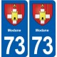 73 Modane blason autocollant plaque immatriculation ville