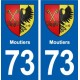 73 Moutiers blason autocollant plaque immatriculation ville