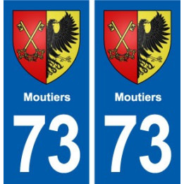 73 Moutiers blason autocollant plaque immatriculation ville