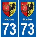 73 Moutiers blason autocollant plaque immatriculation ville