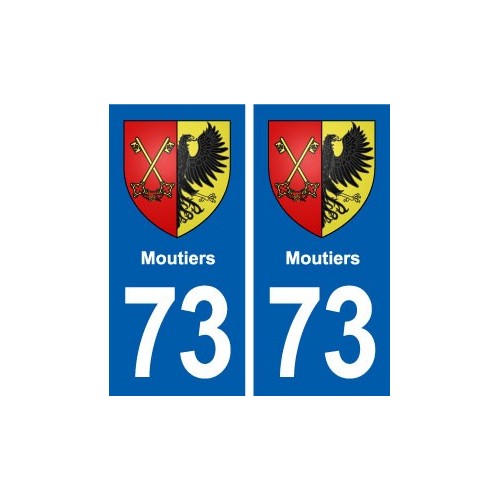 73 Moutiers blason autocollant plaque immatriculation ville