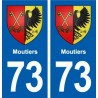 73 Moutiers blason autocollant plaque immatriculation ville