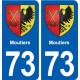 73 Moutiers blason autocollant plaque immatriculation ville