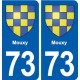 73 Mouxy blason autocollant plaque immatriculation ville