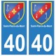 40 Saint-Pierre-du-Mont autocollant plaque blason armoiries stickers département ville