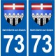 73 Saint-Genix-sur-Guiers escudo de armas de la placa etiqueta de registro de la ciudad