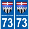 73 Saint-Genix-sur-Guiers escudo de armas de la placa etiqueta de registro de la ciudad