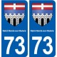 73 Saint-Genix-sur-Guiers blason autocollant plaque immatriculation ville