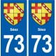 73 Séez coat of arms sticker plate registration city