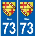 73 Séez blason autocollant plaque immatriculation ville