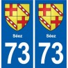 73 Séez blason autocollant plaque immatriculation ville